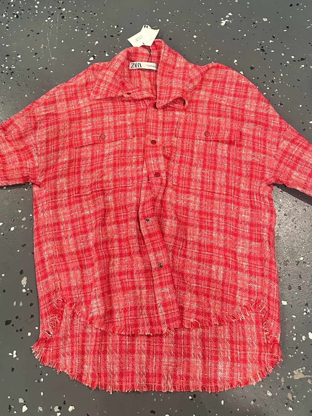 ZARA Kids Red Plaid Button-Down Shirt